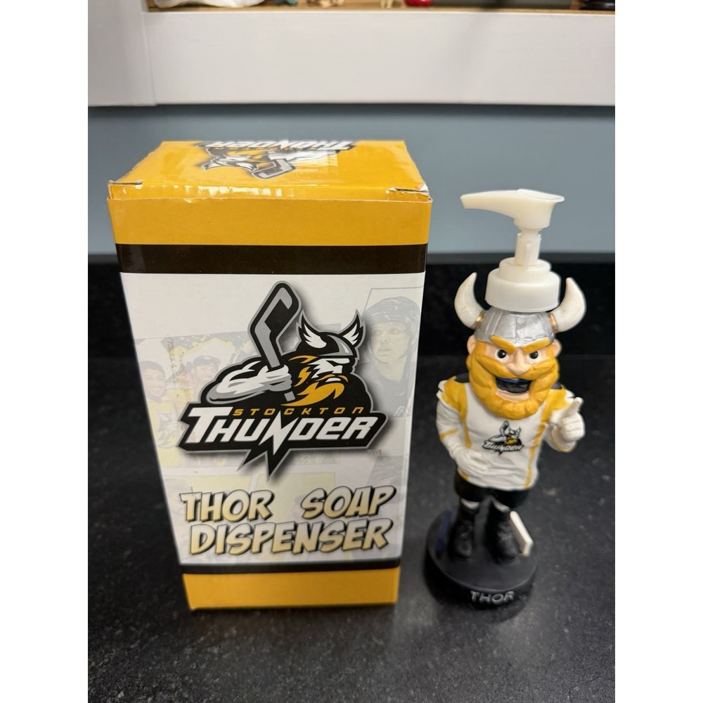 Stockton Thunder Thor Mascot Soap Dispenser Hockey ECHL Pepsi KAT 103 w/ Box